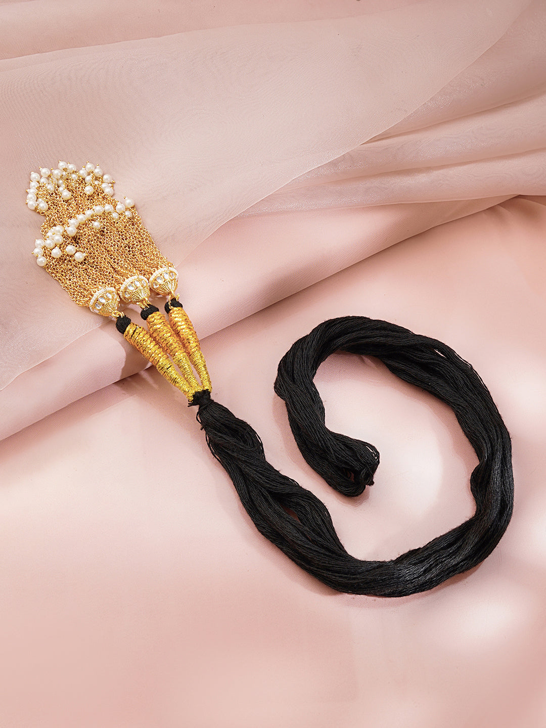【Rubans】 Gold Plated Kundan Punjabi Paranda Hair Accessory|ゴールドメッキ クンダン パンジャービー パランダ(三つ編み飾り)