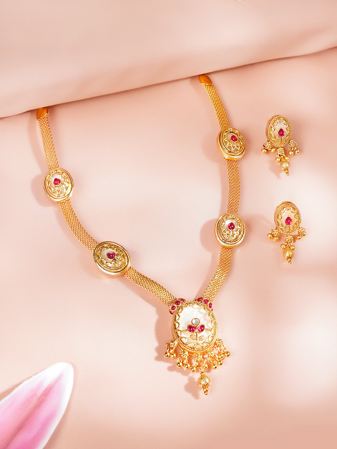 【Rubans】 Gold Plated Multi Charm Necklace Set|ゴールドメッキ マルチチャーム ネックレスセット