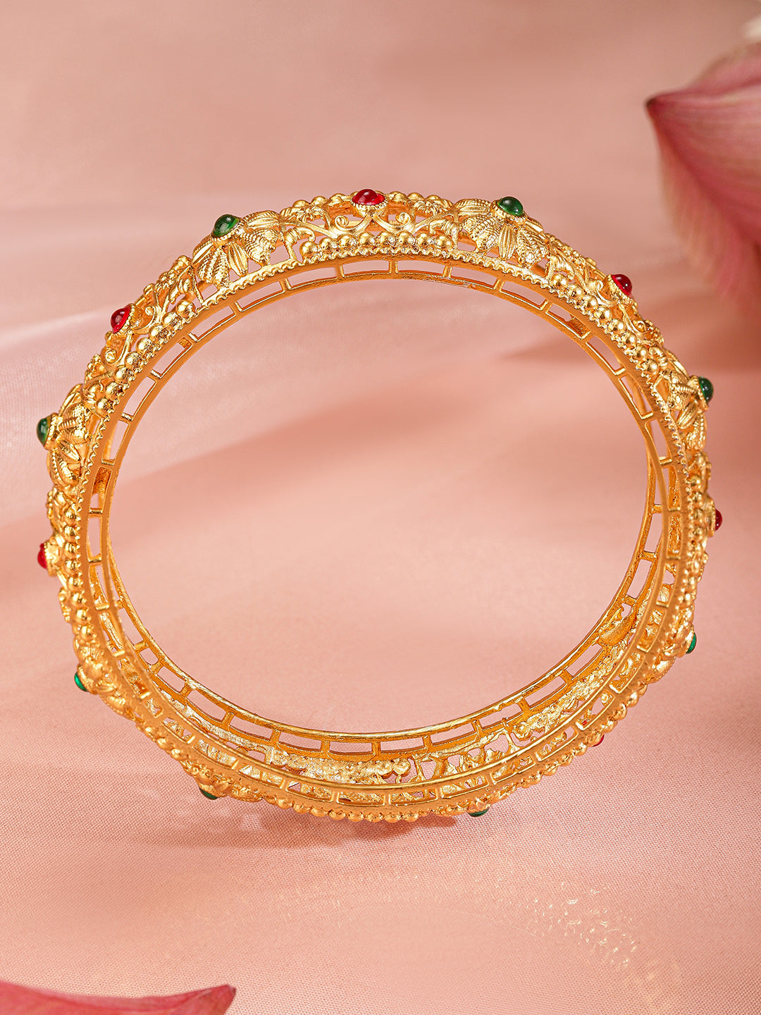 Vibrant Gold Plated Elephant Motif Bangles 2.4 - Small