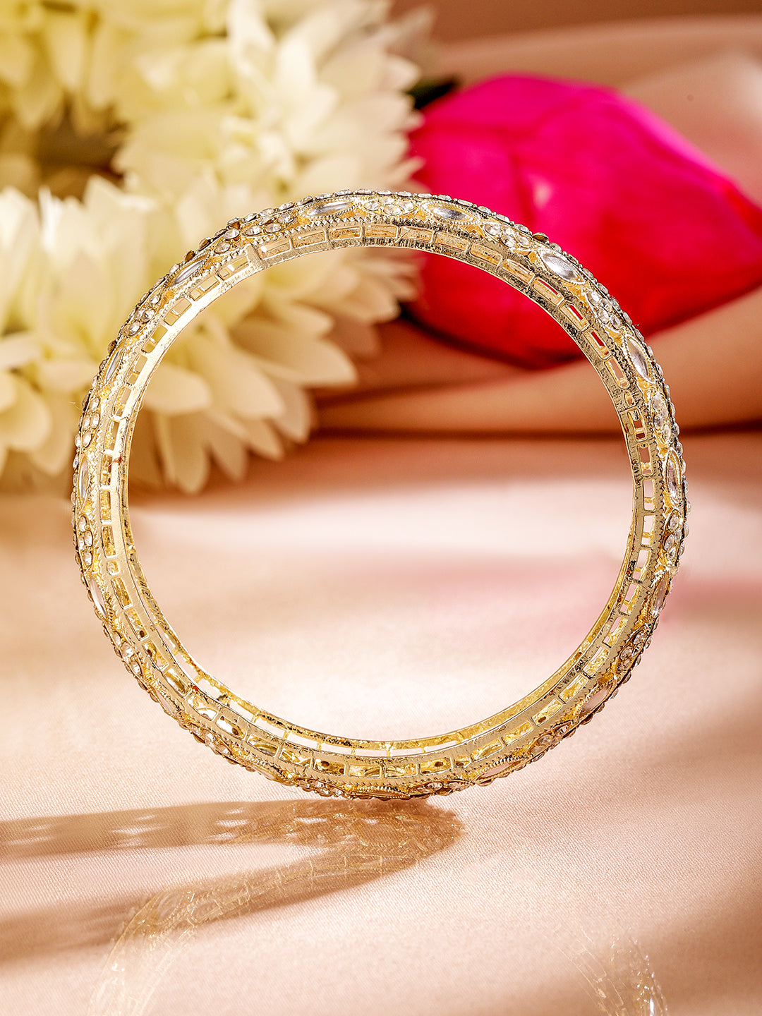 Gleaming Loops Kundan Bangles 2.8 - Large