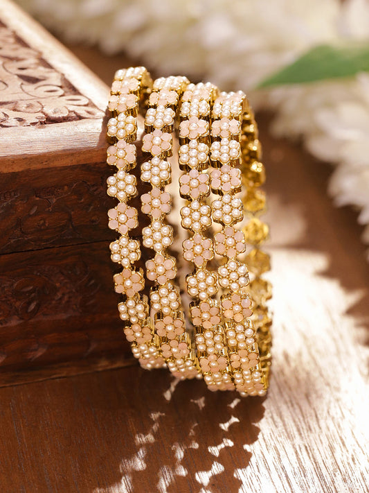 Soft Flora Pearl Bangle Set 2.8 - Large
