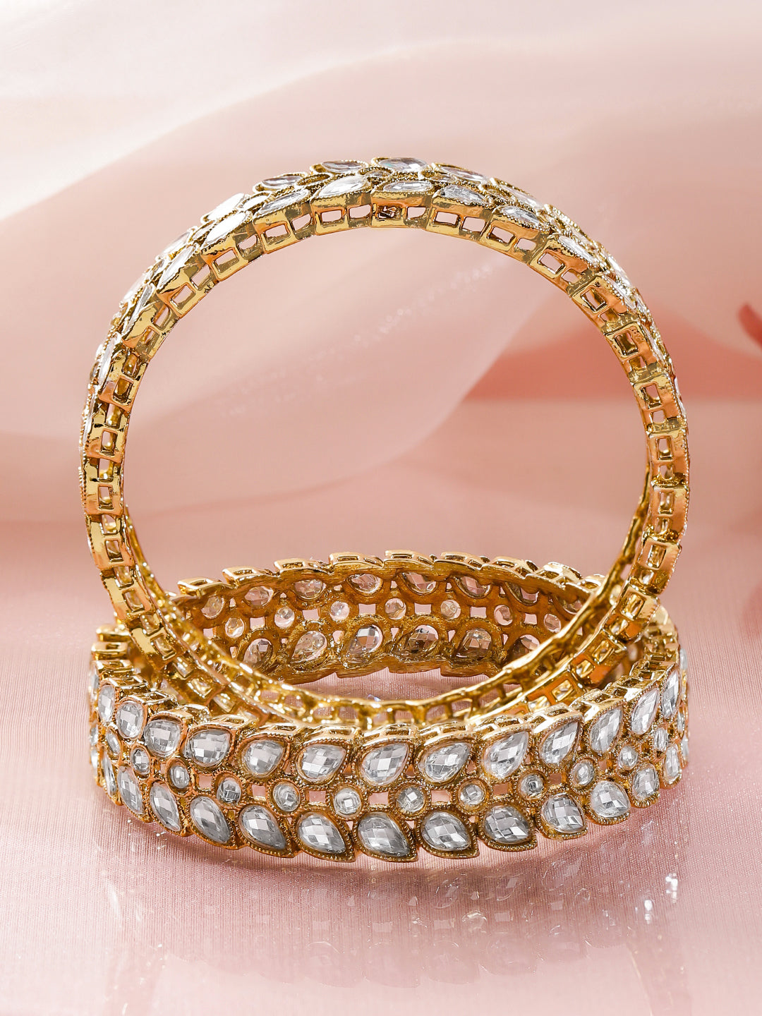 Festive Glow Pear-Cut Zirconia Bangles 2.6 - Medium