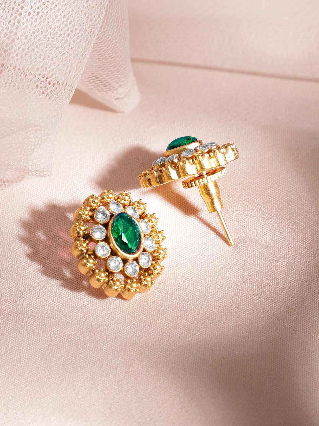 Enchanting Green Gold Plated Choker Set フリーサイズ
