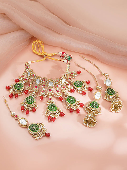 Royal Emerald Drop Bridal Statement Set フリーサイズ
