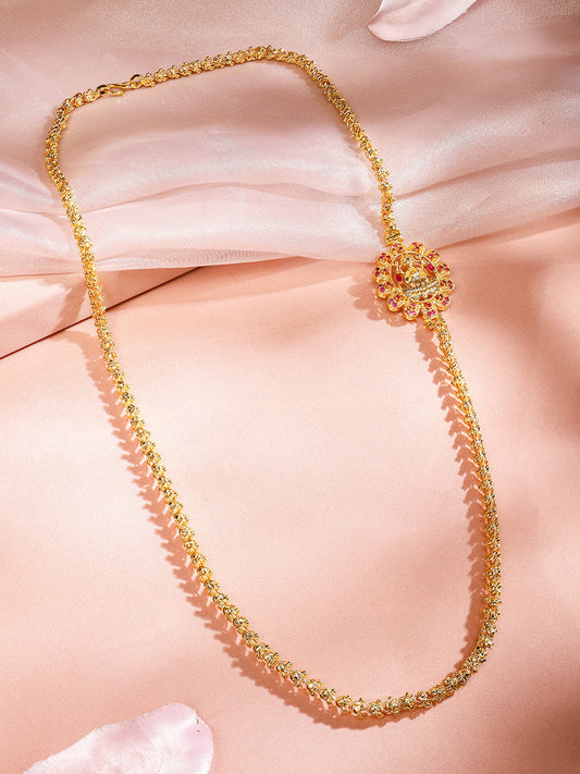 Exquisite Pink Accented Pendant Necklace フリーサイズ