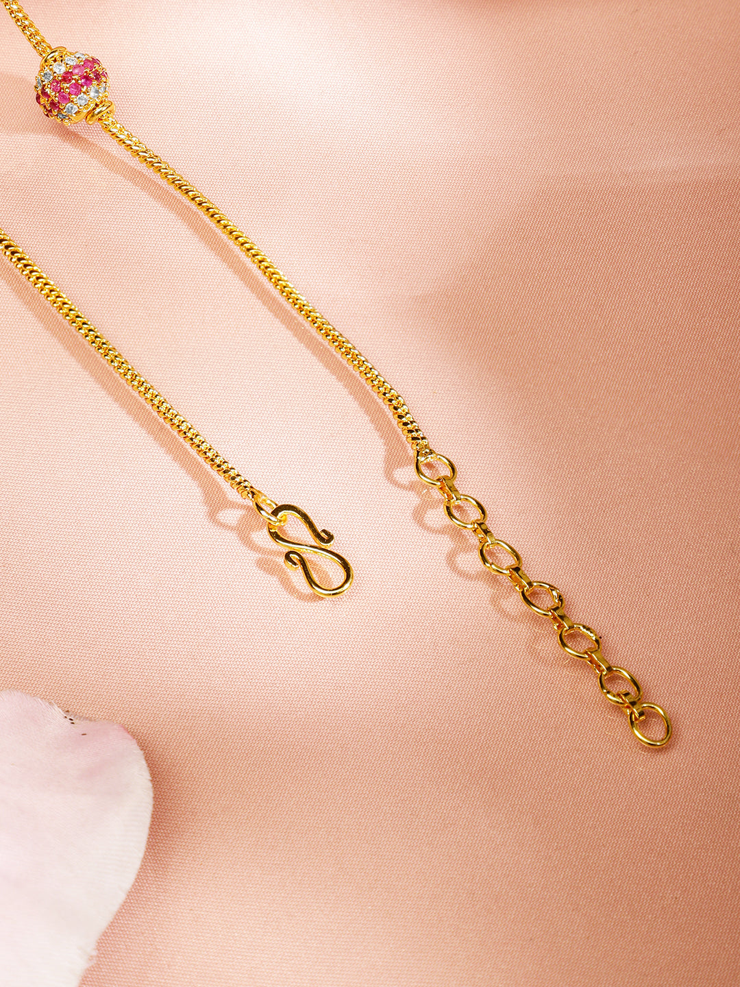 Splendid Pink Beads Necklace Chain Pink