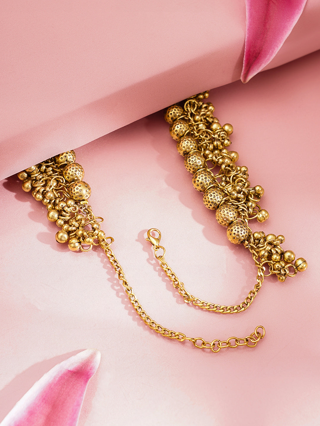 Traditional Gold Cluster Necklace Set フリーサイズ