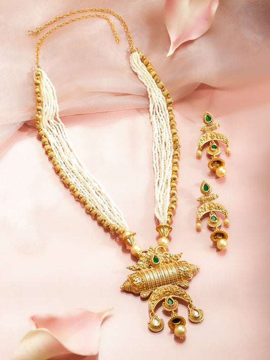 Vintage Emerald Opulence Necklace Set フリーサイズ