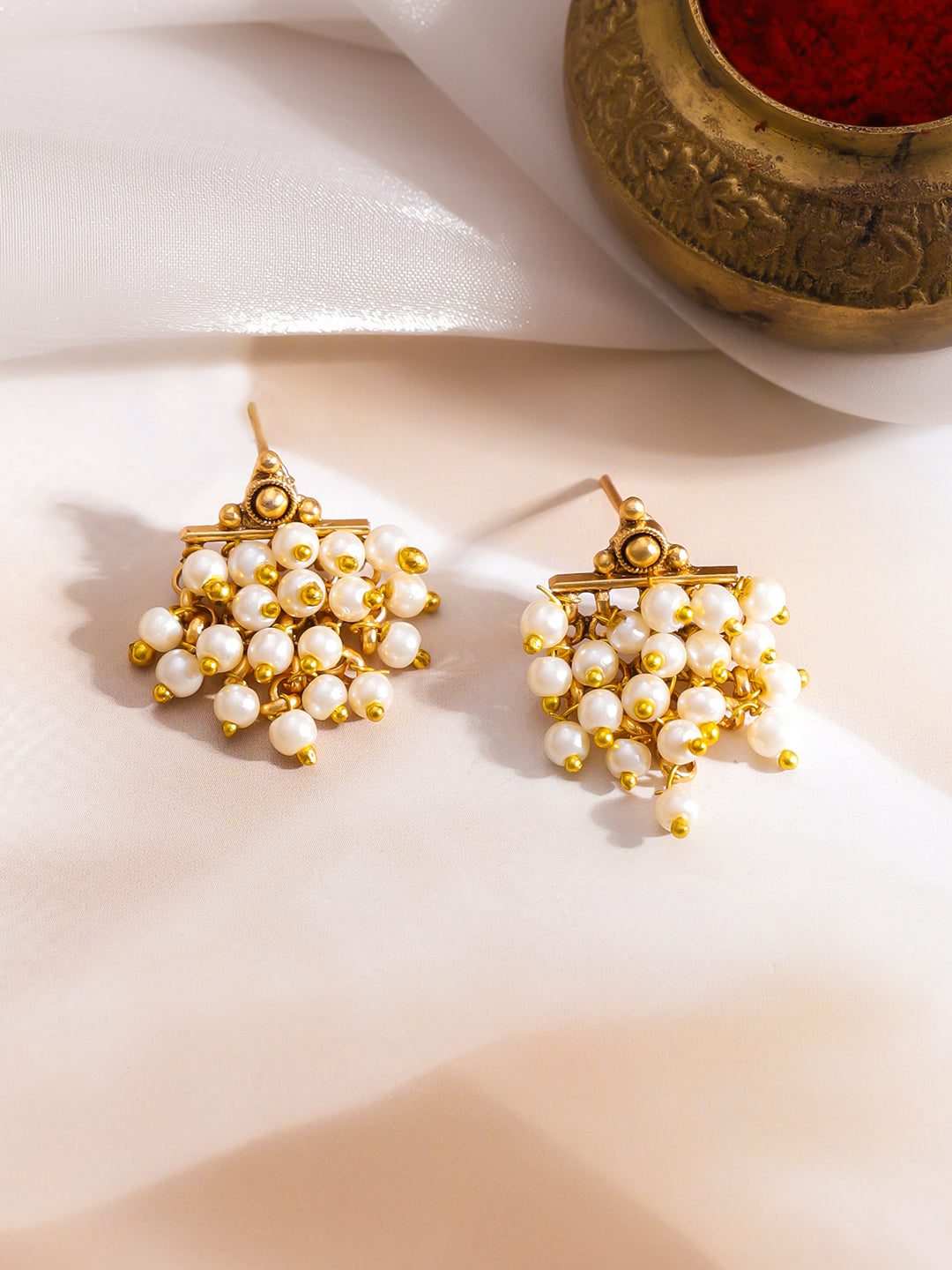 Pearl Lustre Golden Necklace Set フリーサイズ