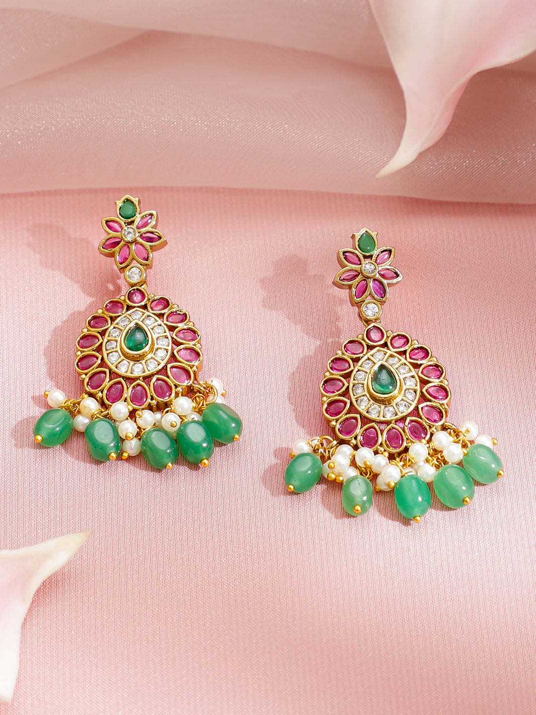 Rose-Emerald Shine Necklace Set フリーサイズ