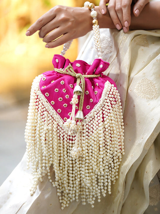 Pink Chic Hand Crafted Potli フリーサイズ