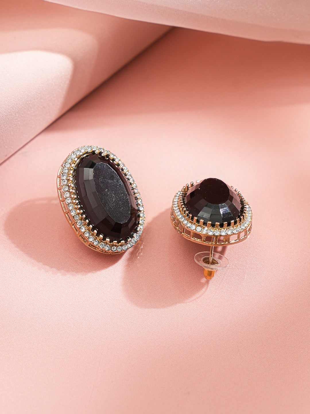 Midnight Black Crystal Statement Studs フリーサイズ