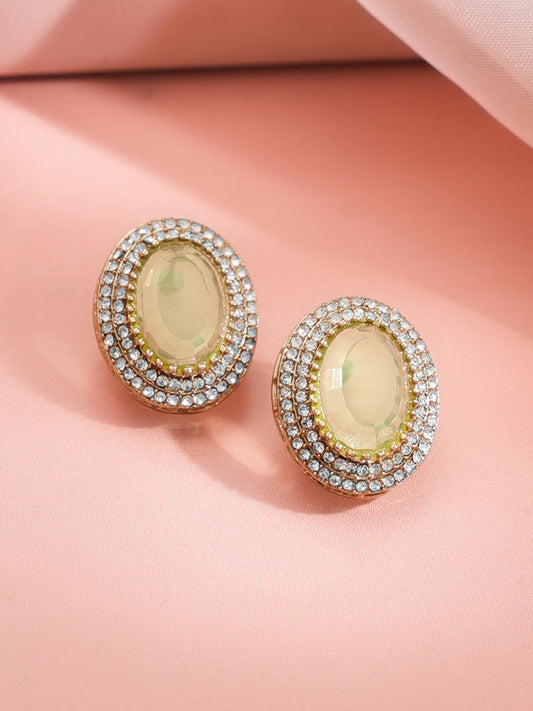 Champagne Glow Halo Stud Earrings フリーサイズ