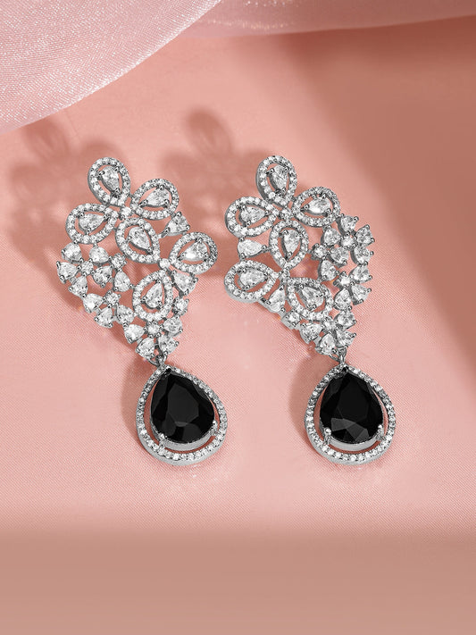 Red Carpet Ready Black Crystal Earrings フリーサイズ