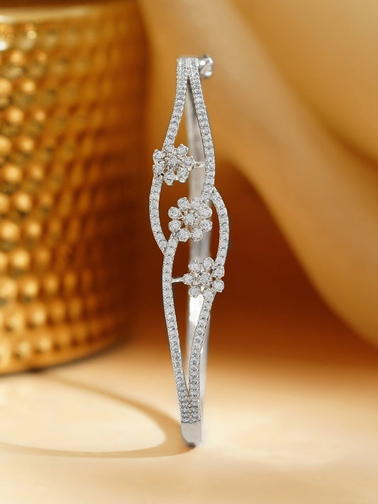 Crystal Bloom Statement Bracelet Length - 2.6 cm