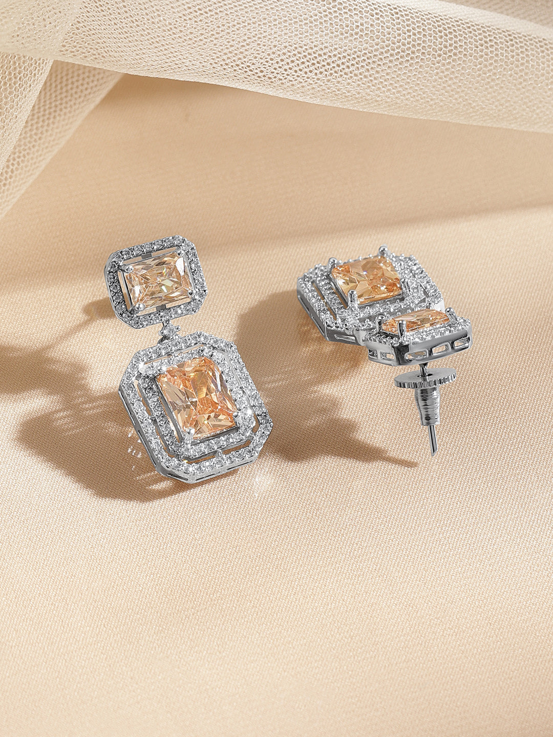 Champagne Minimal Glam Western Drop Earrings フリーサイズ