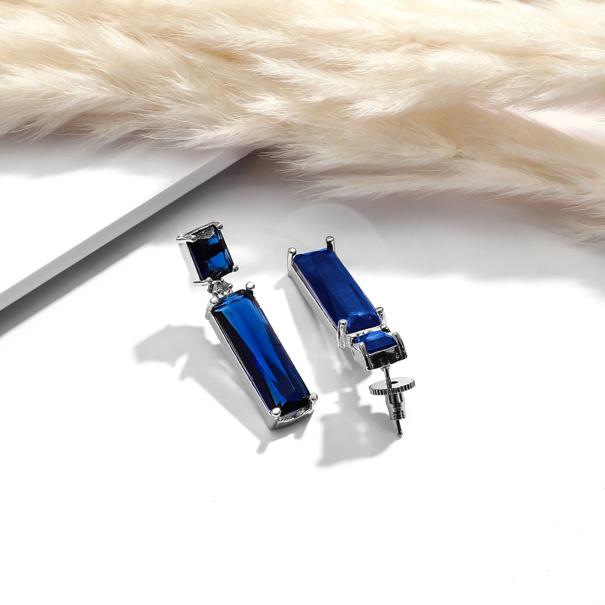 【Rubans】 American Diamond Zirconia Sapphire Necklace Set|アメリカンダイヤモンド ジルコニア サファイア ネックレスセット|Blue