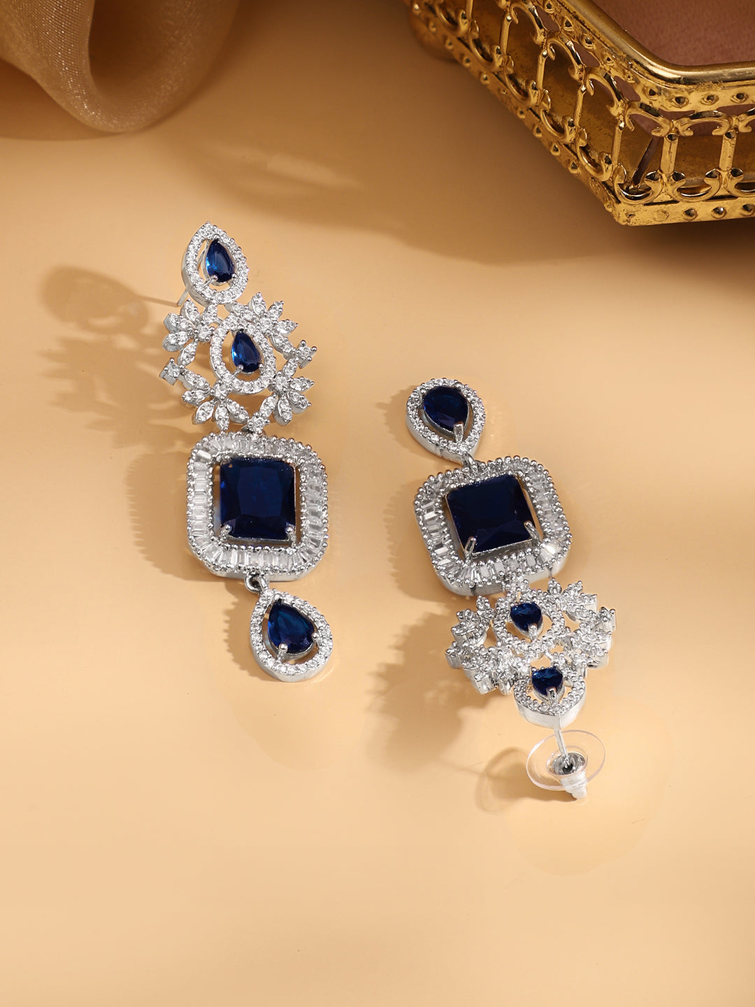 Blue Drop American Diamond Zirconia Necklace Set フリーサイズ