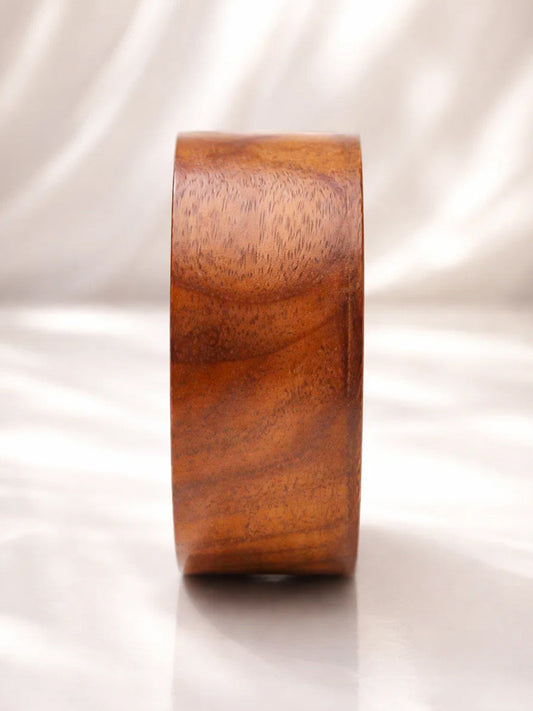 Classic Brown Wooden Bangle Bracelet フリーサイズ