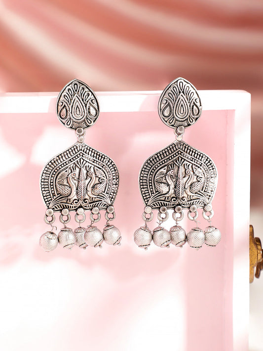 Pearl Symphony Peacock Drops Silver
