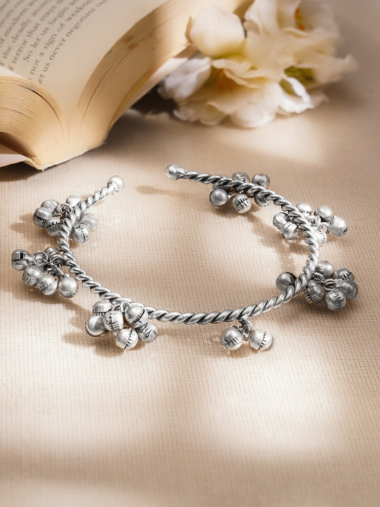 Antique Oxidised Twisted Kada Bracelet フリーサイズ