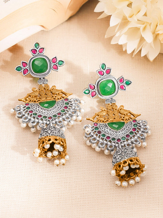 Majestic Glow Statement Jhumka Earrings Length - 9 cm