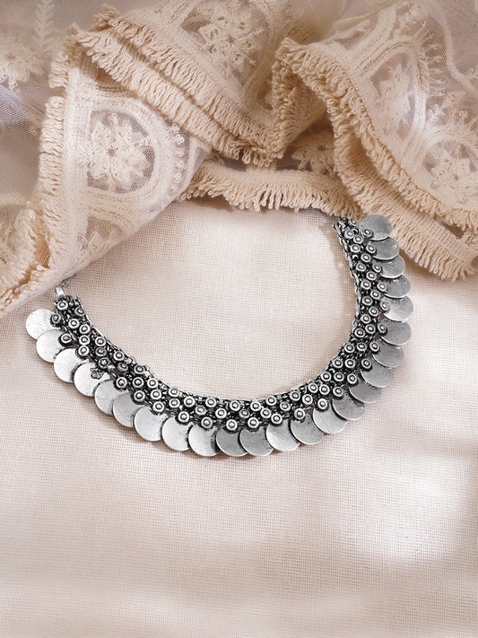 Vintage Oxidised Coin Charm Necklace フリーサイズ