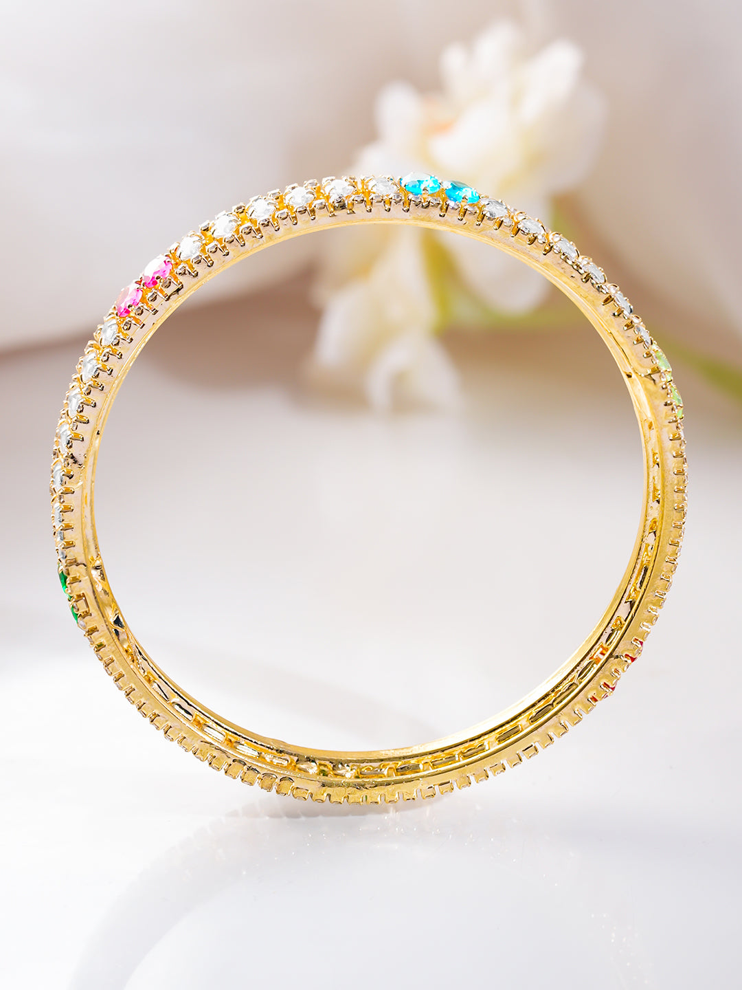 Set of 2 Multicolor Bloom Bangle Set 2.8 - Large