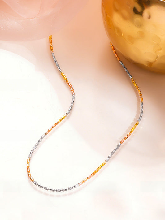 925 Fine Silver Classic Dual Tone Necklace Length-25 cm : Width-0.3 cm