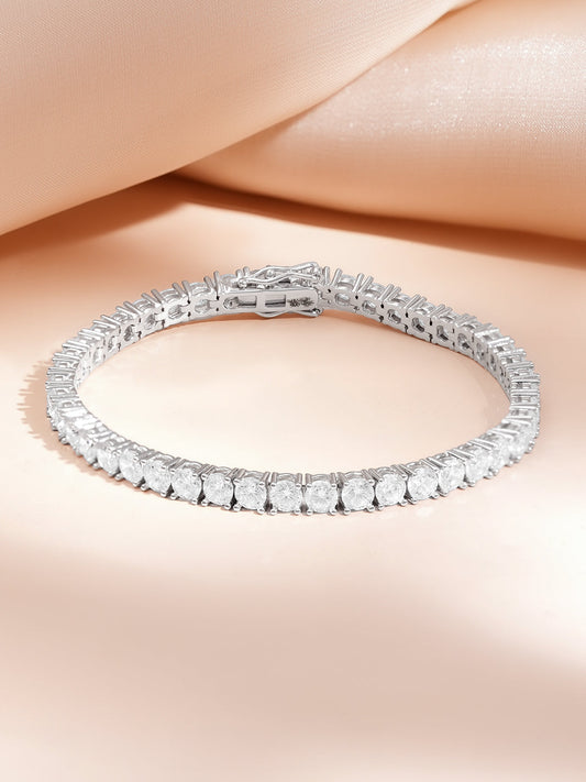 925 Fine Silver Rhodium Plated Snake Design Bracelet フリーサイズ
