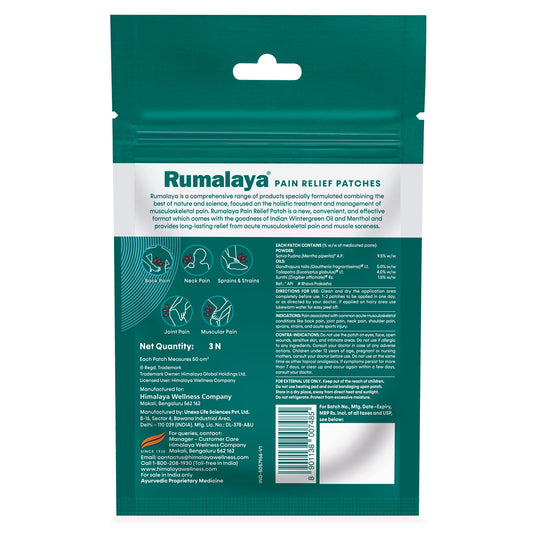 Rumalaya Pain Relief Patches 3 Units