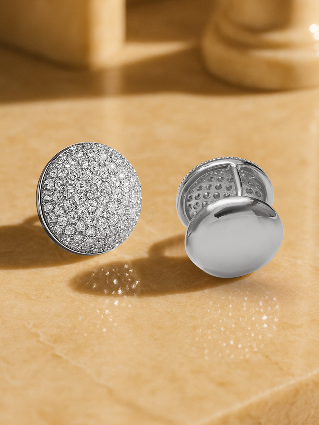 【Rubans】 Stunning White American Diamond Zirconia Studs|スタニング ホワイト アメリカンダイヤモンド ジルコニア ラウンド スタッドイヤリング