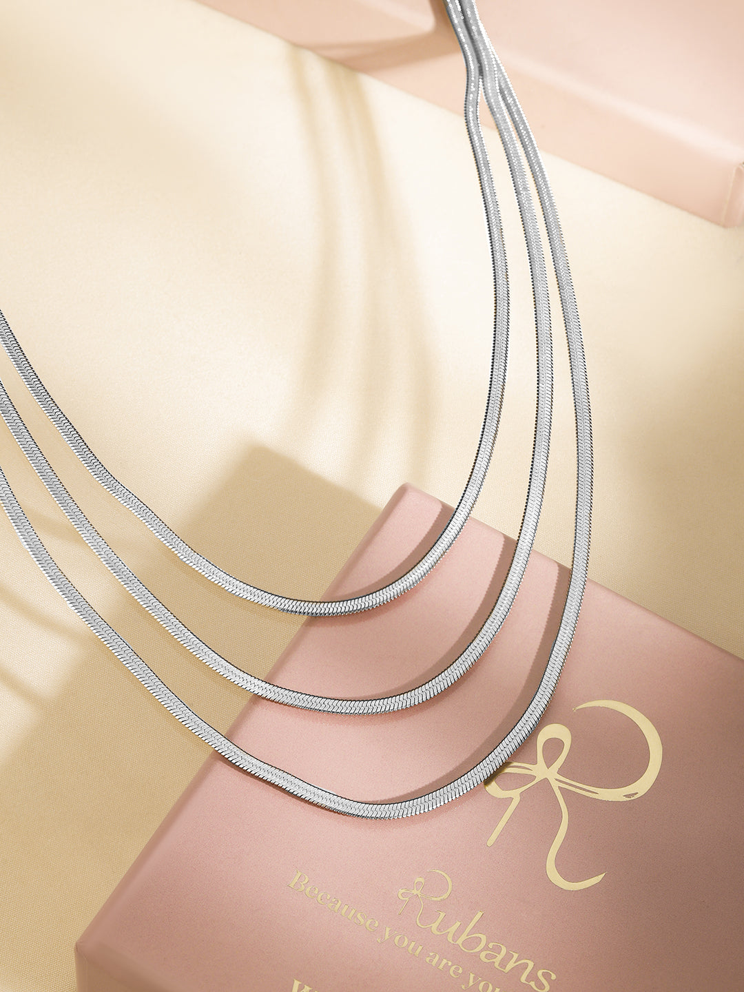 Simple Multilayer Necklace Silver
