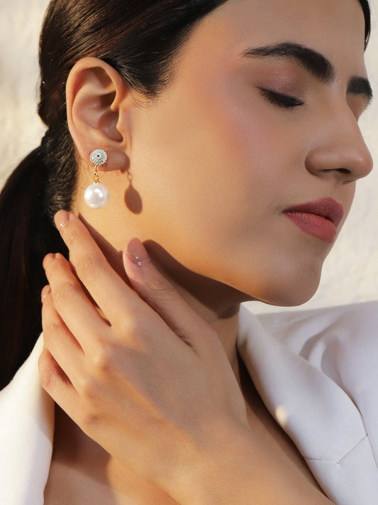 Blue Pearl Drop Earrings フリーサイズ
