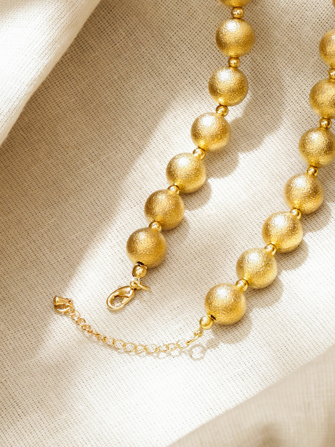 Gold Beaded Necklace For Women フリーサイズ