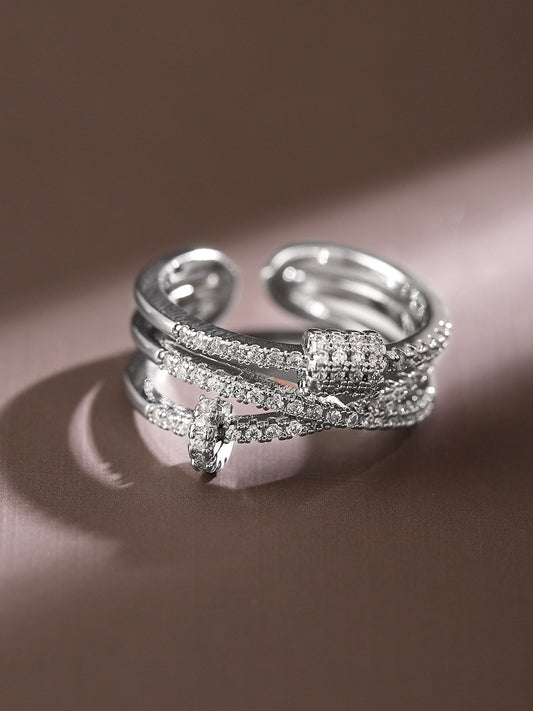 American Diamond Zirconia Ring Silver