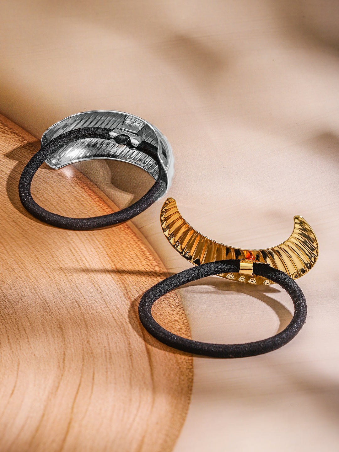 Set of Two Tone Hair Clips Gold