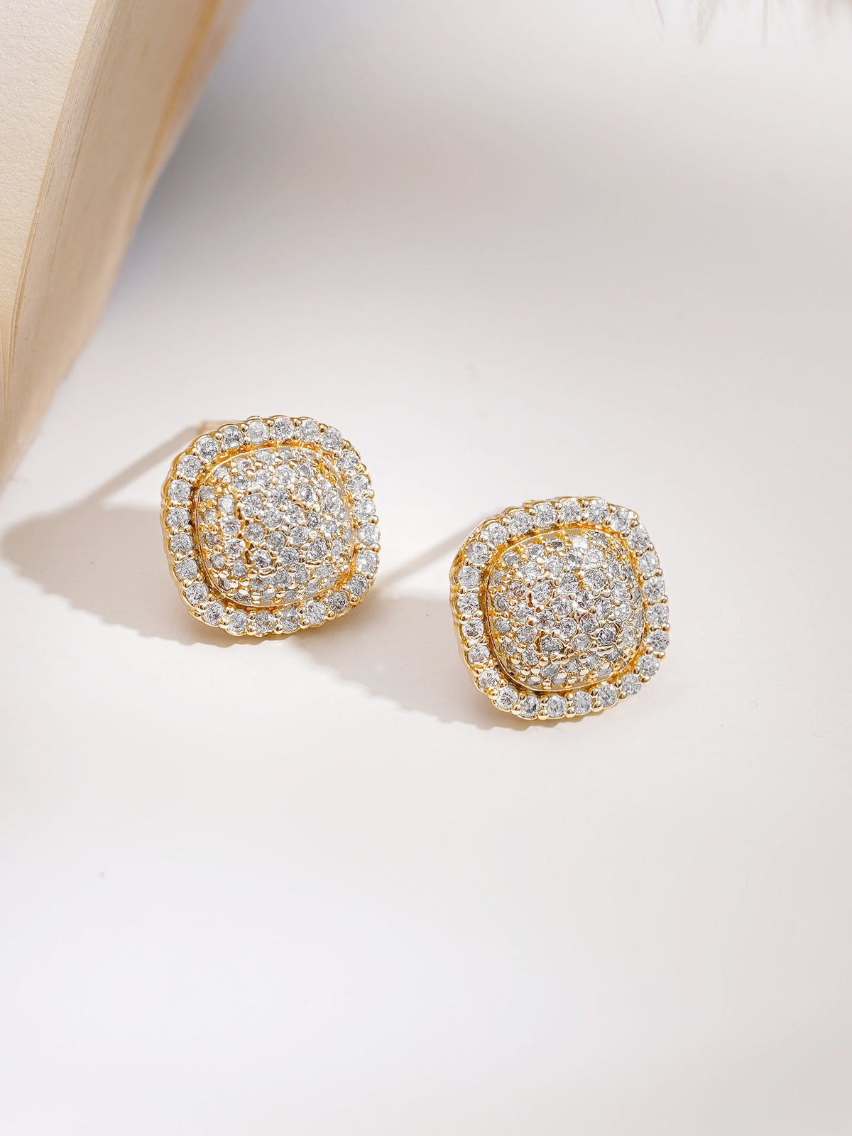 【Rubans】 Gold Plated American Diamond Zirconia Cubic Drop Pendant Set|ゴールドメッキ アメリカンダイヤモンド ジルコニア キュービックドロップ ペンダントセット