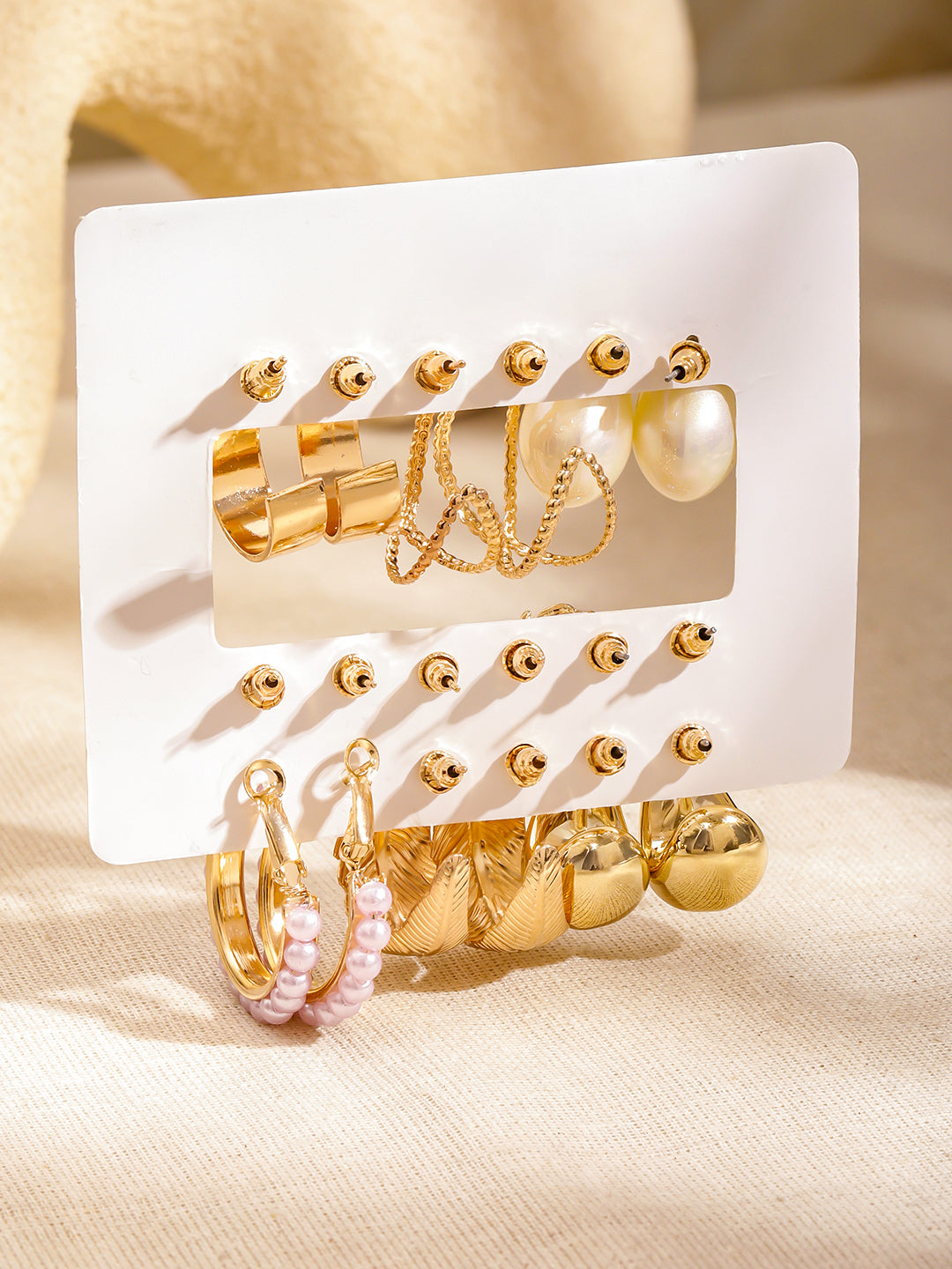 【Rubans】 Pack of 9 Hoop & Stud Earrings|フープ&スタッド イヤリング 9組セット