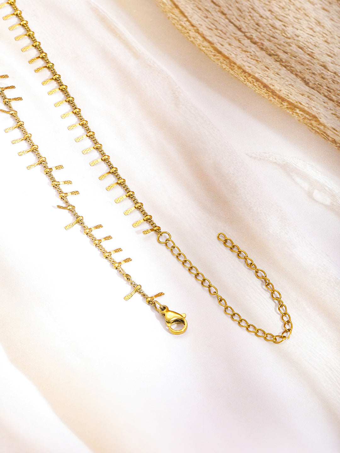 【Rubans】 18K Gold-Plated Stainless Steel Waist Chain with Dangling Bar Detailing|18K ゴールドメッキ ステンレス ウエストチェーン(バーチャーム)