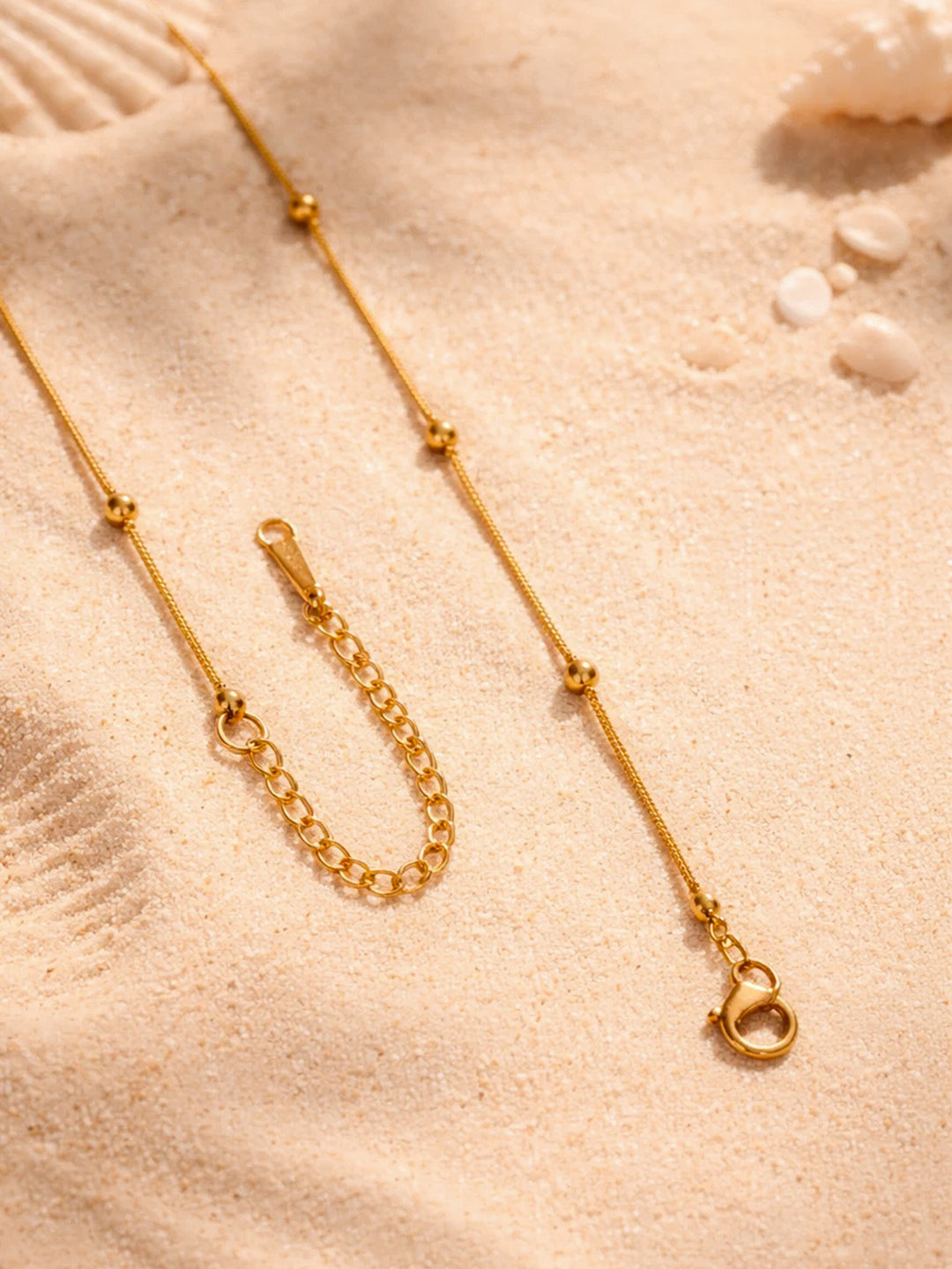 Demi Fine 18K Gold Plated Stainless steel Gold Beaded Chain Necklace Length - 20.2 cm