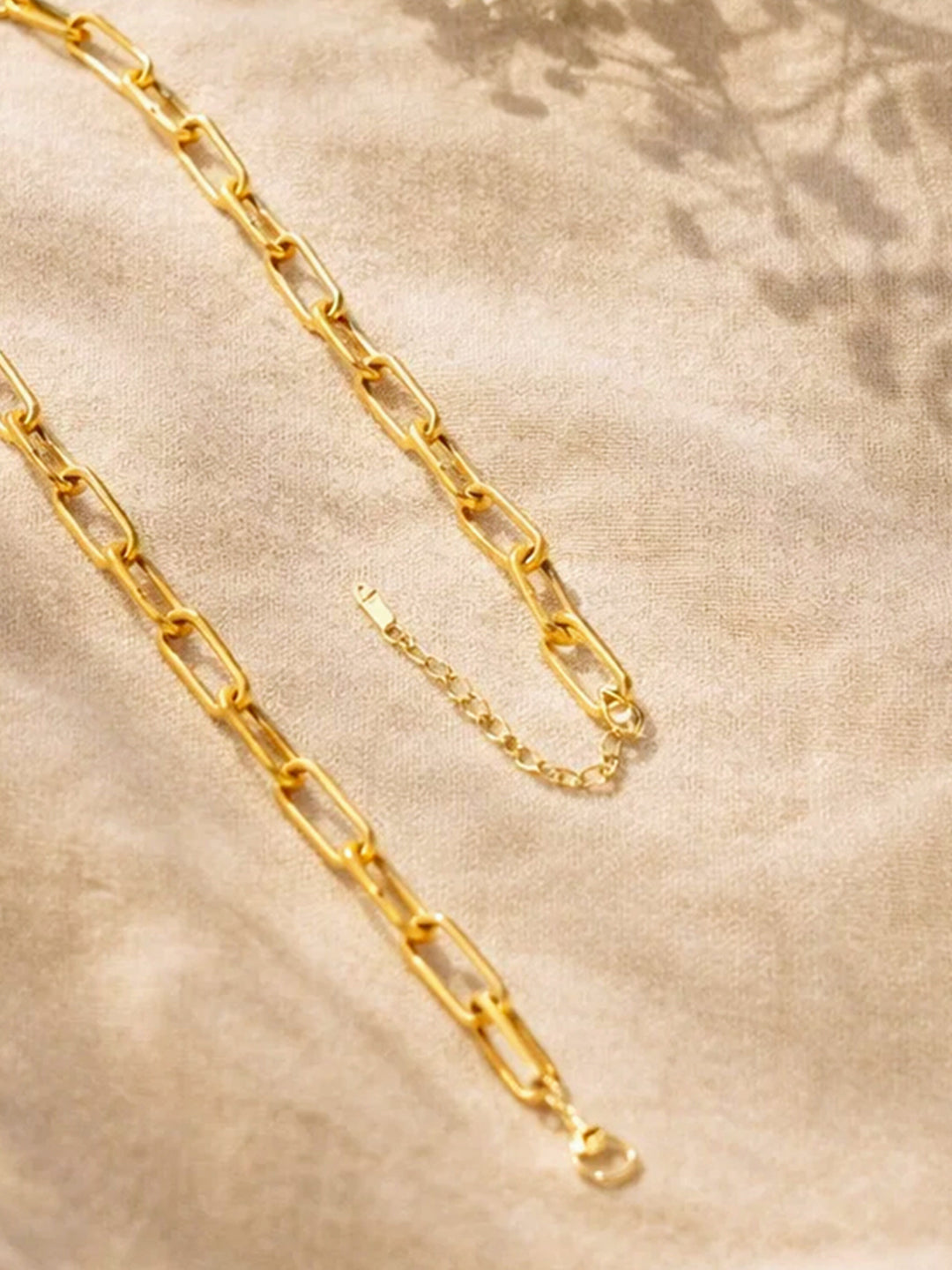 Demi Fine 18K Gold Plated Stainless steel Chunky Paperclip Chain Necklace Length - 23.7 cm