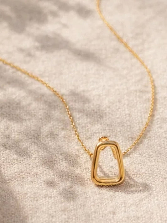Demi Fine 18K Gold Plated Stainless steel Hollow Pendant Chain Necklace Length - 22 cm