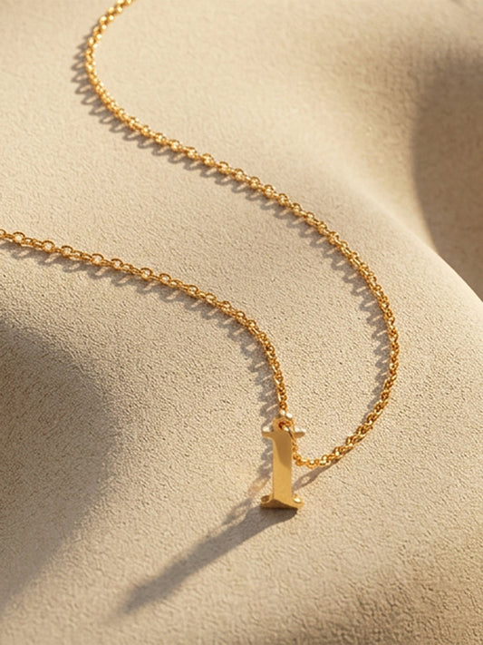 Demi Fine 18K Gold Plated Stainless steel Signature I Pendant Necklace Length - 24.4 cm