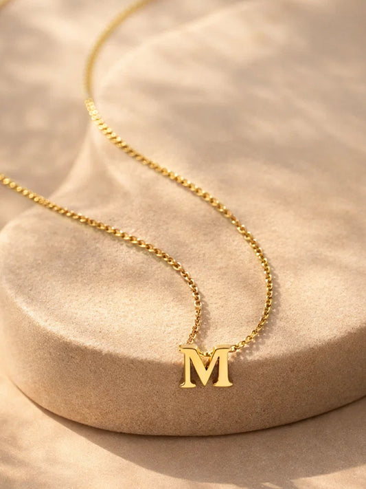 Demi Fine 18K Gold Plated Stainless steel Signature M Pendant Necklace Length - 24.4 cm