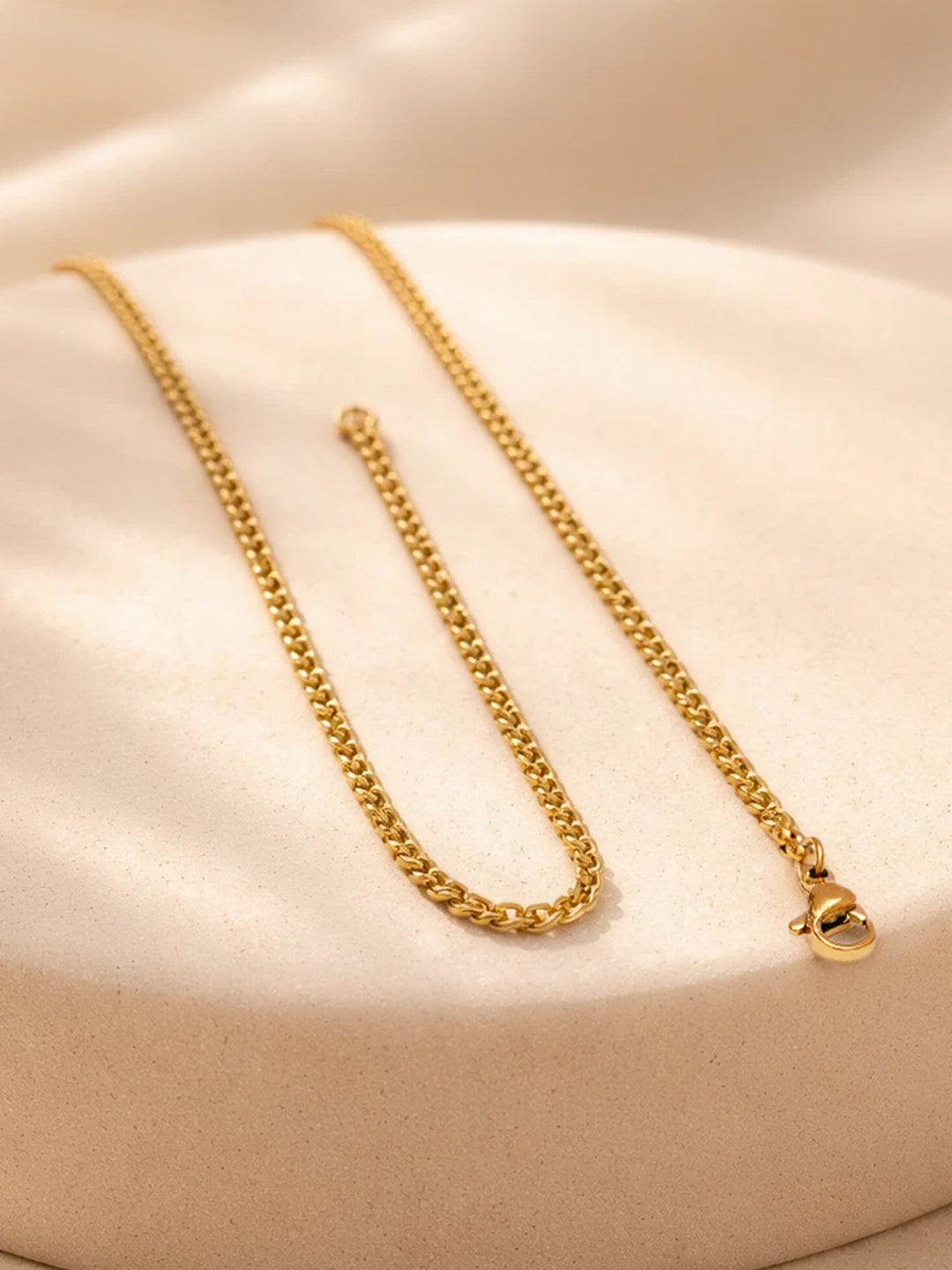 Demi Fine 18K Gold Plated Stainless steel Engraved Square R Pendant Necklace Length - 27.5 cm