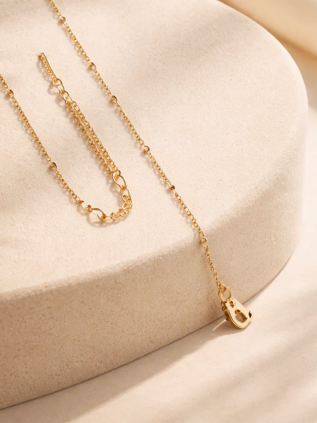 Demi Fine 18K Gold Plated Stainless steel Minimal Balloon K Necklace Length - 25.5 cm