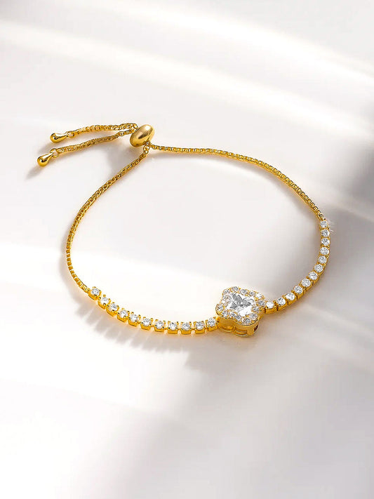 American Diamond Zirconia Studded Adjustable Bracelet フリーサイズ