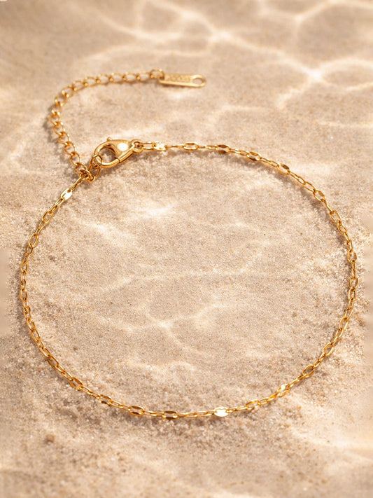 Demi Fine 18K Gold Plated Stainless steel Textured Chain Bracelet Length - 19.5 cm