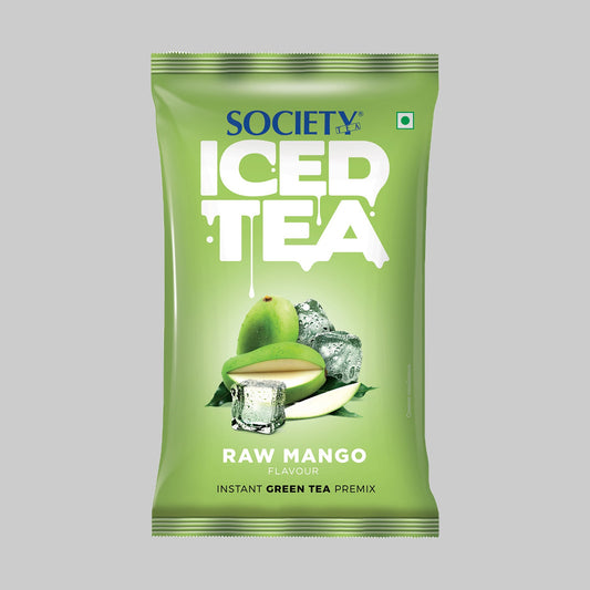 Society Iced Premix Tea Raw Mango Green 100g Pouch - Pack of 10 100 g x 10